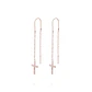 Aros Oro Miel de 18kt  Cadena Cruz - Miniatura 1