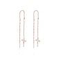 Aros Oro Miel de 18kt  Cadena Cruz - Miniatura 3