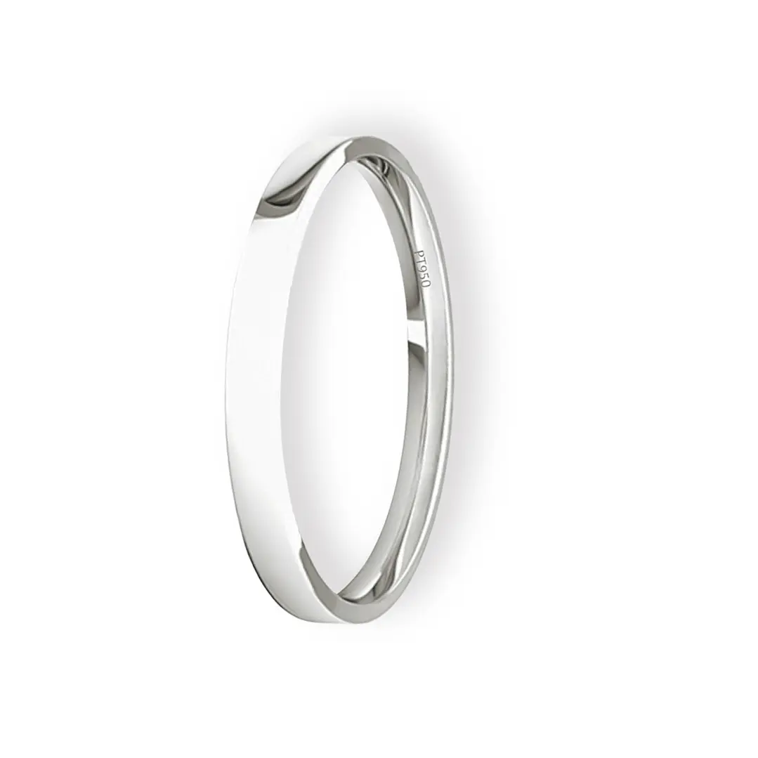 Argolla Matrimonio Ilusión de Platino Tubo Ergofit Siena de 2,0mm 1