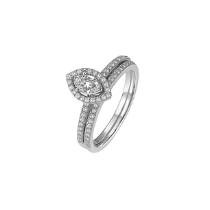 Anillo de Oro 18kt con Diamantes 46 Pts Totales SI/H Corte Brillante - By Danielle Costantini