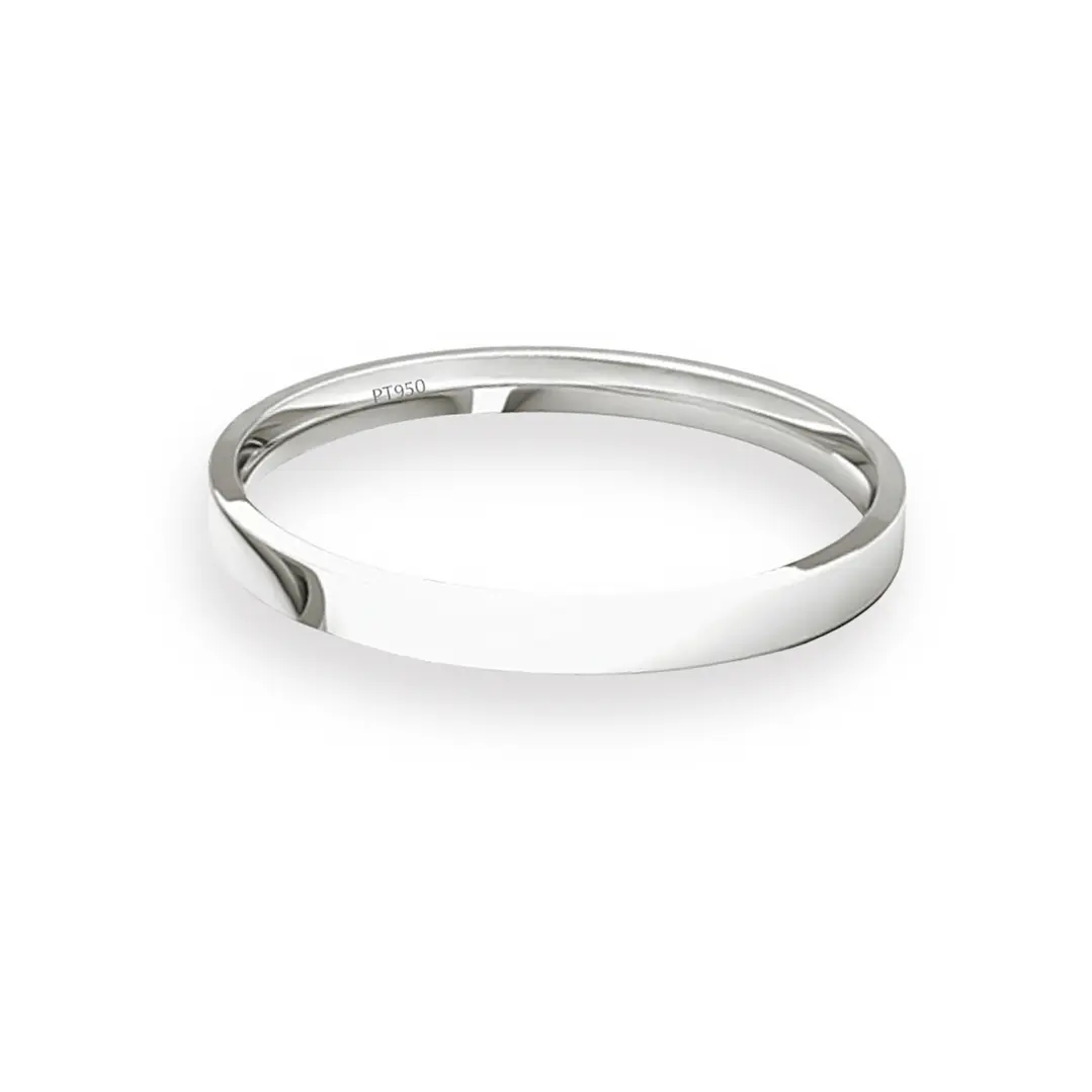 Argolla Matrimonio Ilusión de Platino Tubo Ergofit Siena de 2,0mm 2
