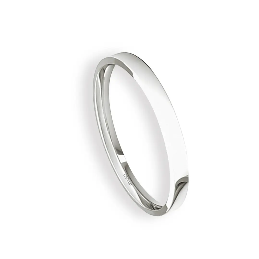 Argolla Matrimonio Ilusión de Platino Tubo Ergofit Siena de 2,0mm 3