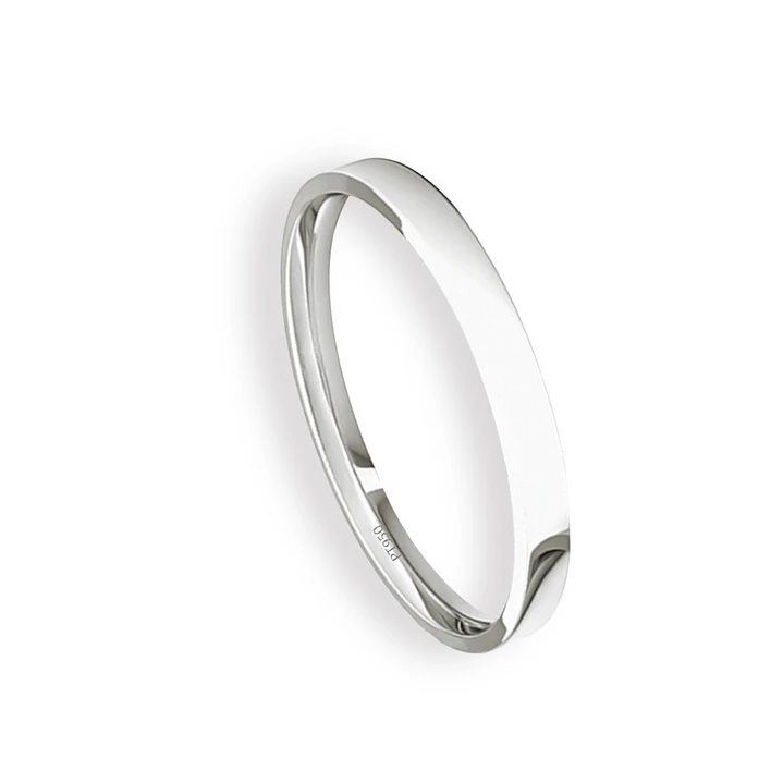 Argolla Matrimonio Ilusión de Platino Tubo Ergofit Siena de 2,0mm 3