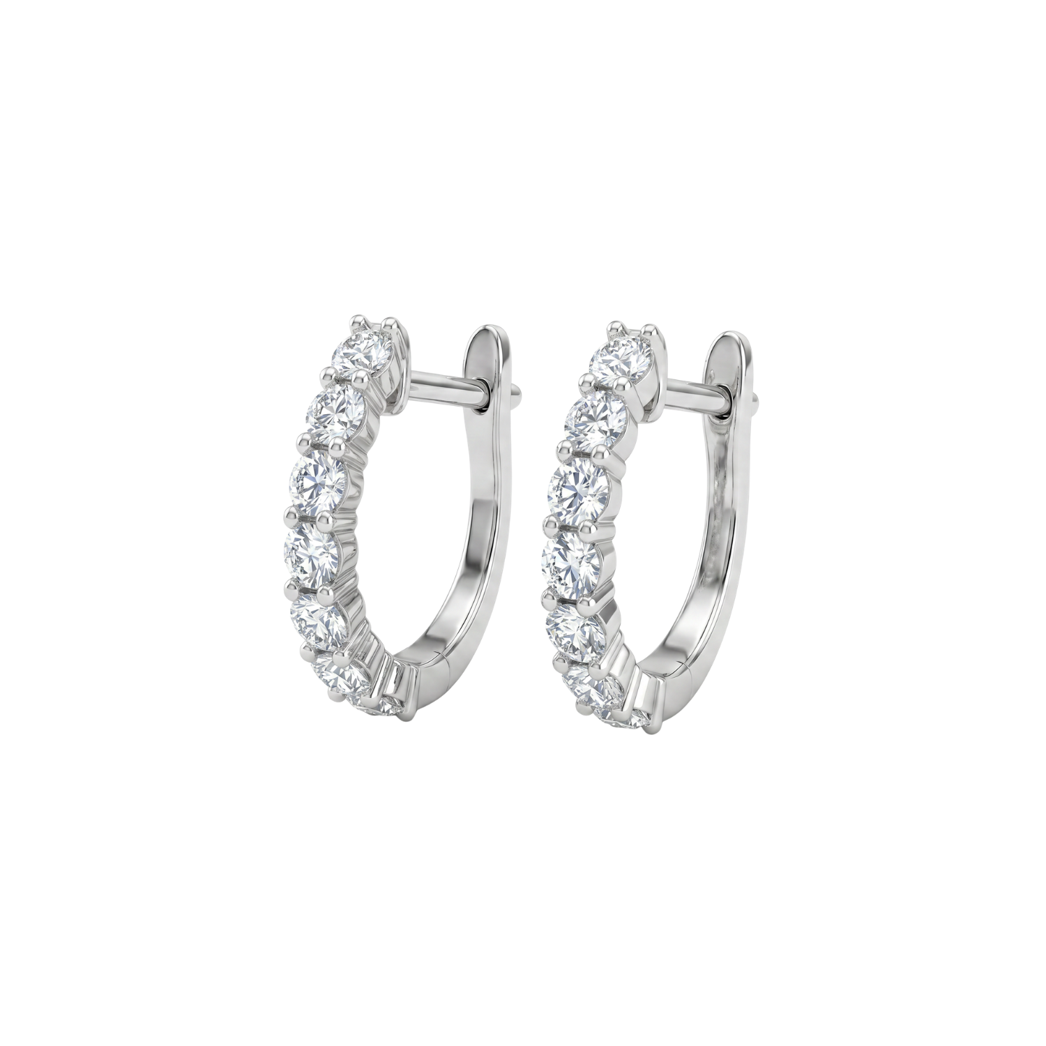 Aros Oro Blanco 18kt Diamantes 41Pts Argollas 1