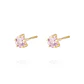 Aros de Oro 18kt Estrella Piedra Rosa Francia - Miniatura 2