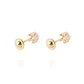 Aros de Oro 18kt Estrella Piedra Rosa Francia - Miniatura 3