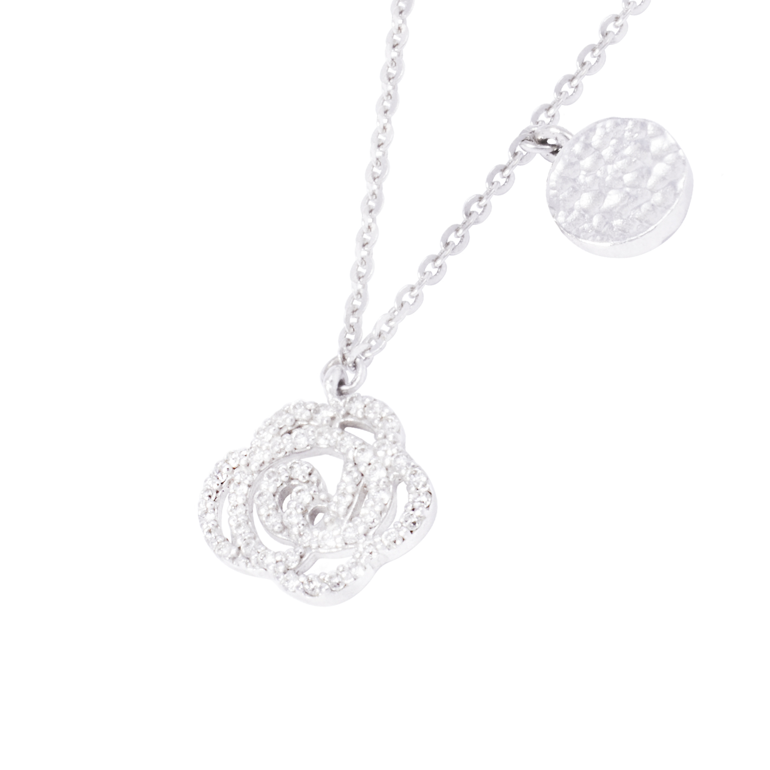 Collar Oro Blanco 18kt Rosa y Diamantes 15 Pts 2