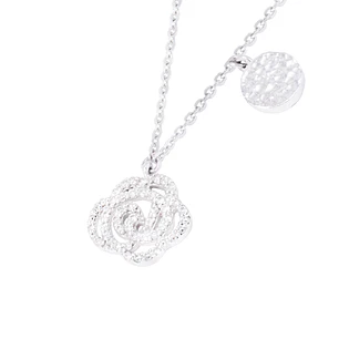Collar Oro Blanco 18kt Rosa y Diamantes 15 Pts