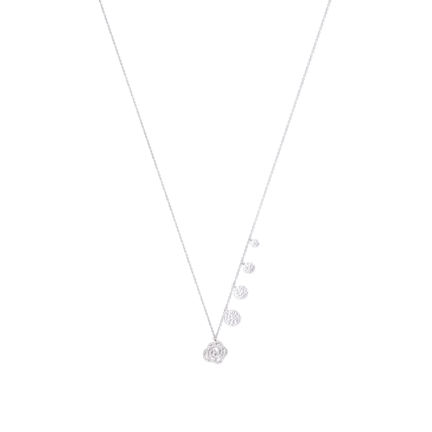 Collar Oro Blanco 18kt Rosa y Diamantes 15 Pts 3
