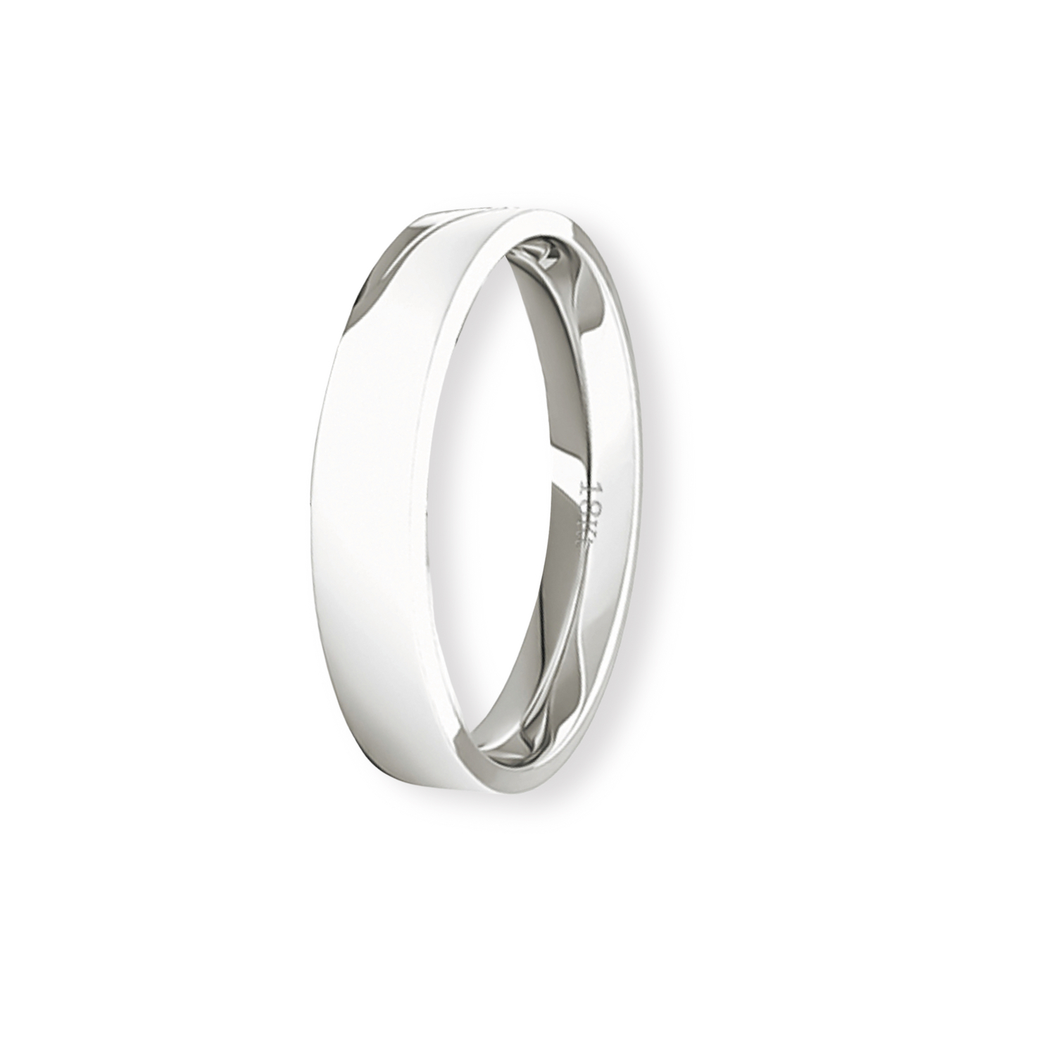 Argolla Matrimonio de Oro Blanco Tubo ErgoFit Portus de 3,5mm 1
