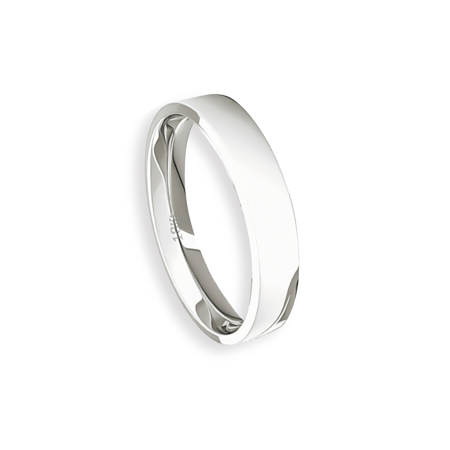 Argolla Matrimonio de Oro Blanco Tubo ErgoFit Portus de 3,5mm 3