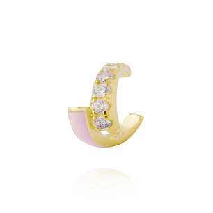 Aros Plata Esterlina 925 Individual Esmaltado Revestido en Oro 18kt