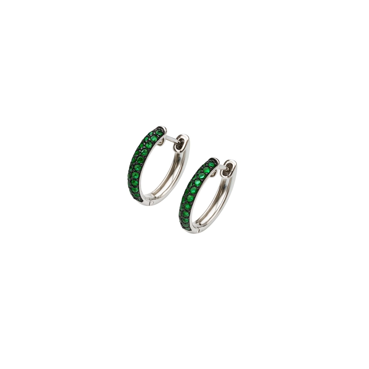 Aros de Oro Blanco 18kt con Diamantes 47 Puntos Totales Corte Brillante SI/H Esmeralda - By Danielle Costantini 2