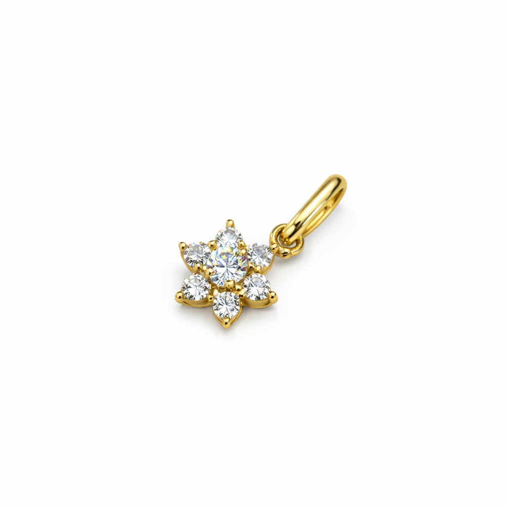Colgante Oro Amarillo 18kt Flor Circonita 1