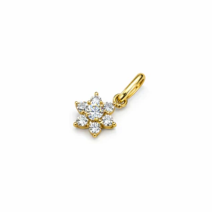 Colgante Oro Amarillo 18kt Flor Circonita