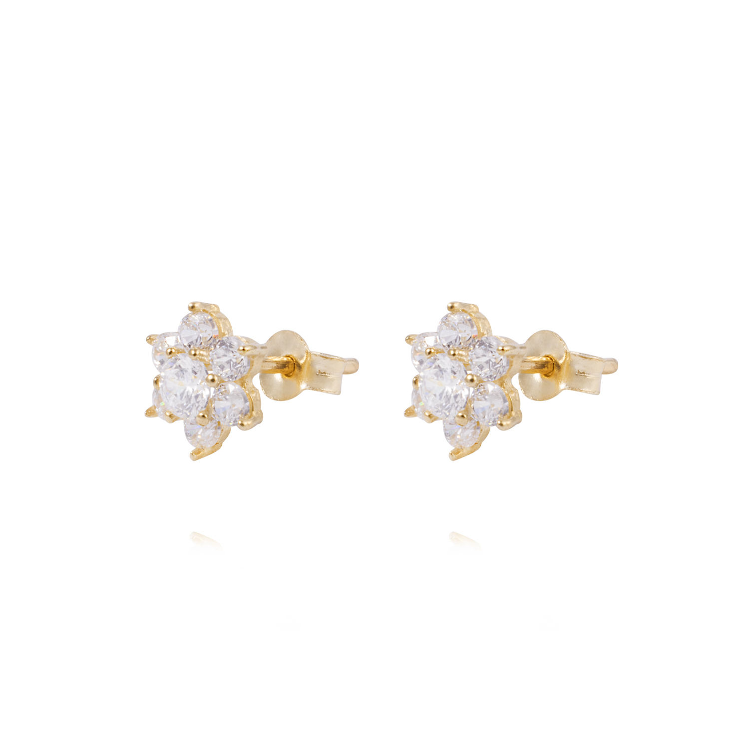 Aros de Oro 18kt Roseta Circonita Cubica 1