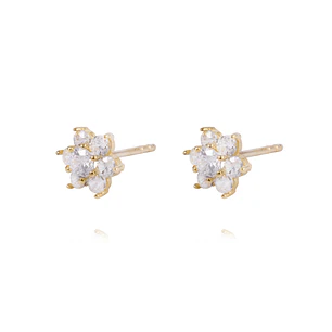 Aros de Oro 18kt Roseta Circonita Cubica