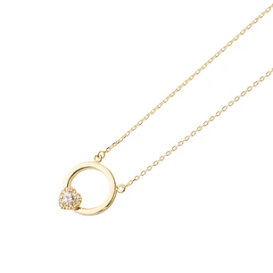 Collares de Oro 18kt Modelo Corazón de Circonita