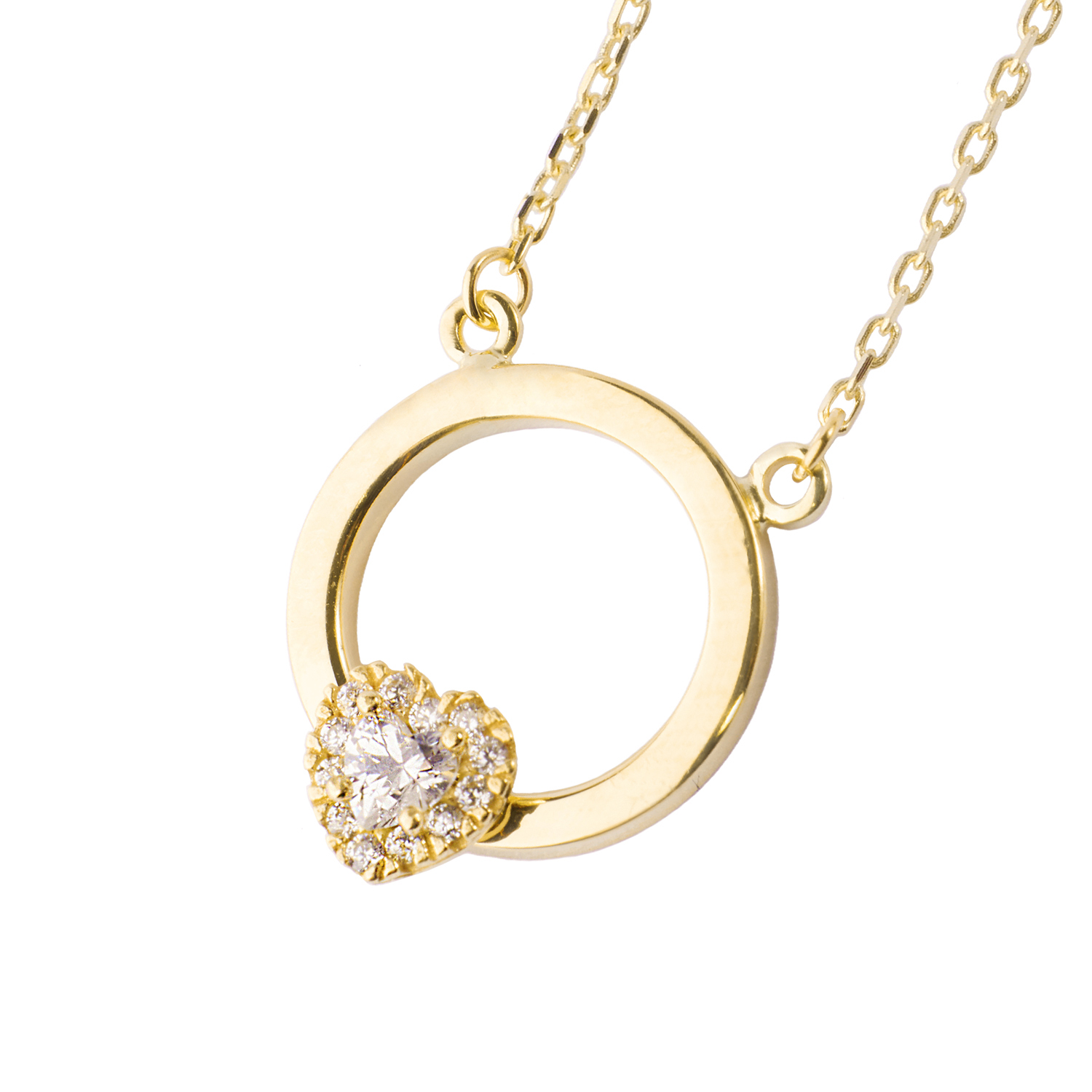 Collares de Oro 18kt Modelo Corazón de Circonita 2