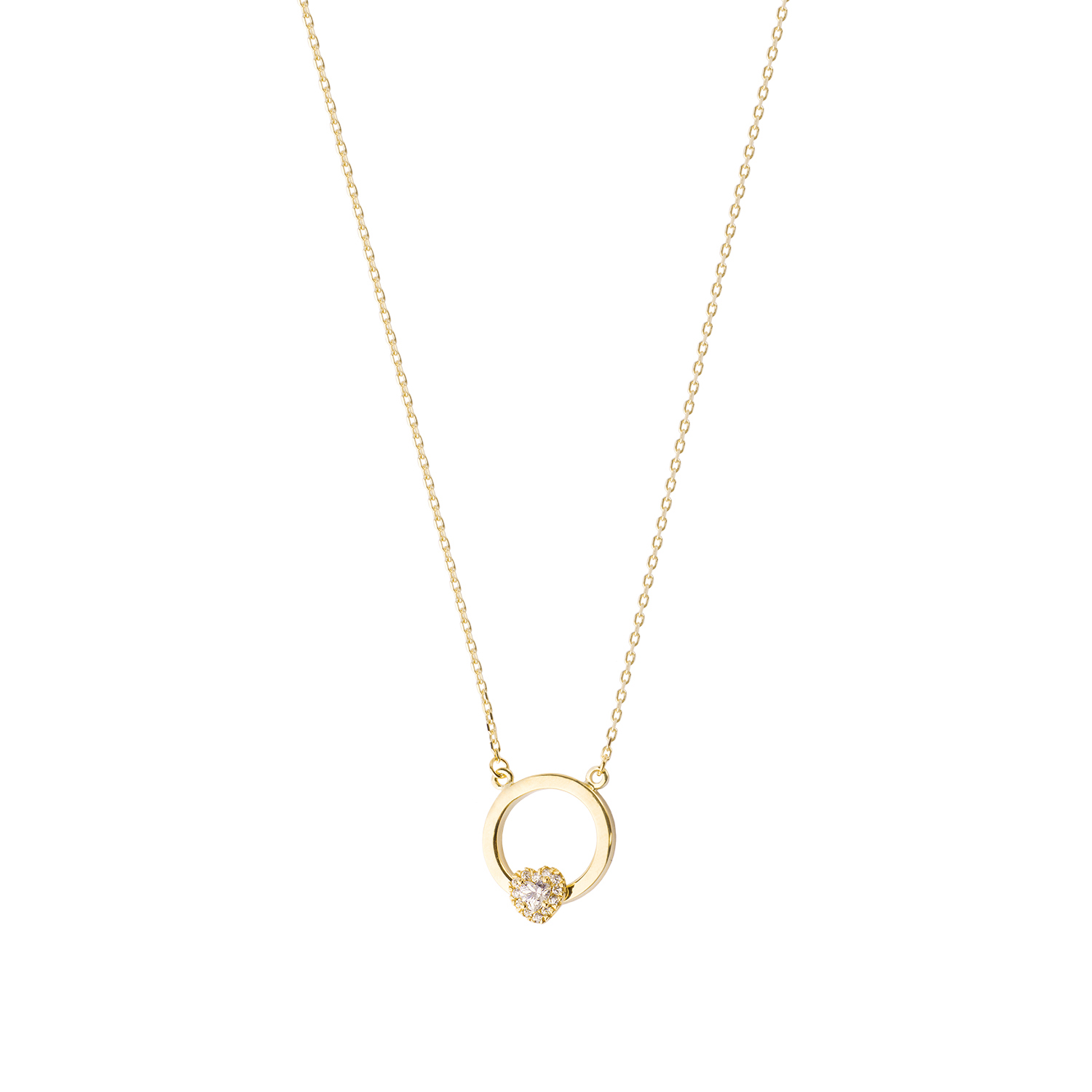 Collares de Oro 18kt Modelo Corazón de Circonita 3