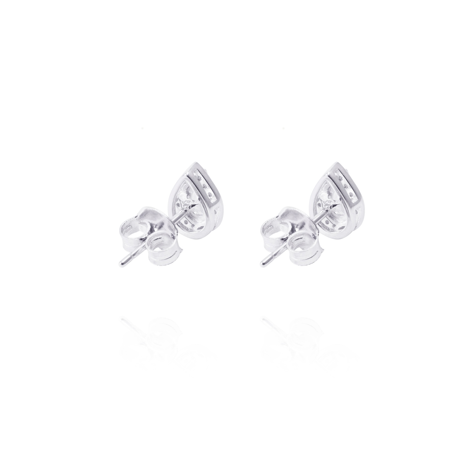 Aros de Plata Esterlina Gota de Agua con Circonita 3