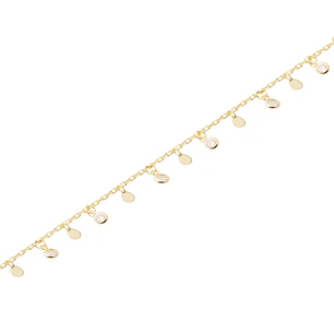 Pulsera Plata Esterlina 925 Gotas Circonita Revestido en Oro 18kt