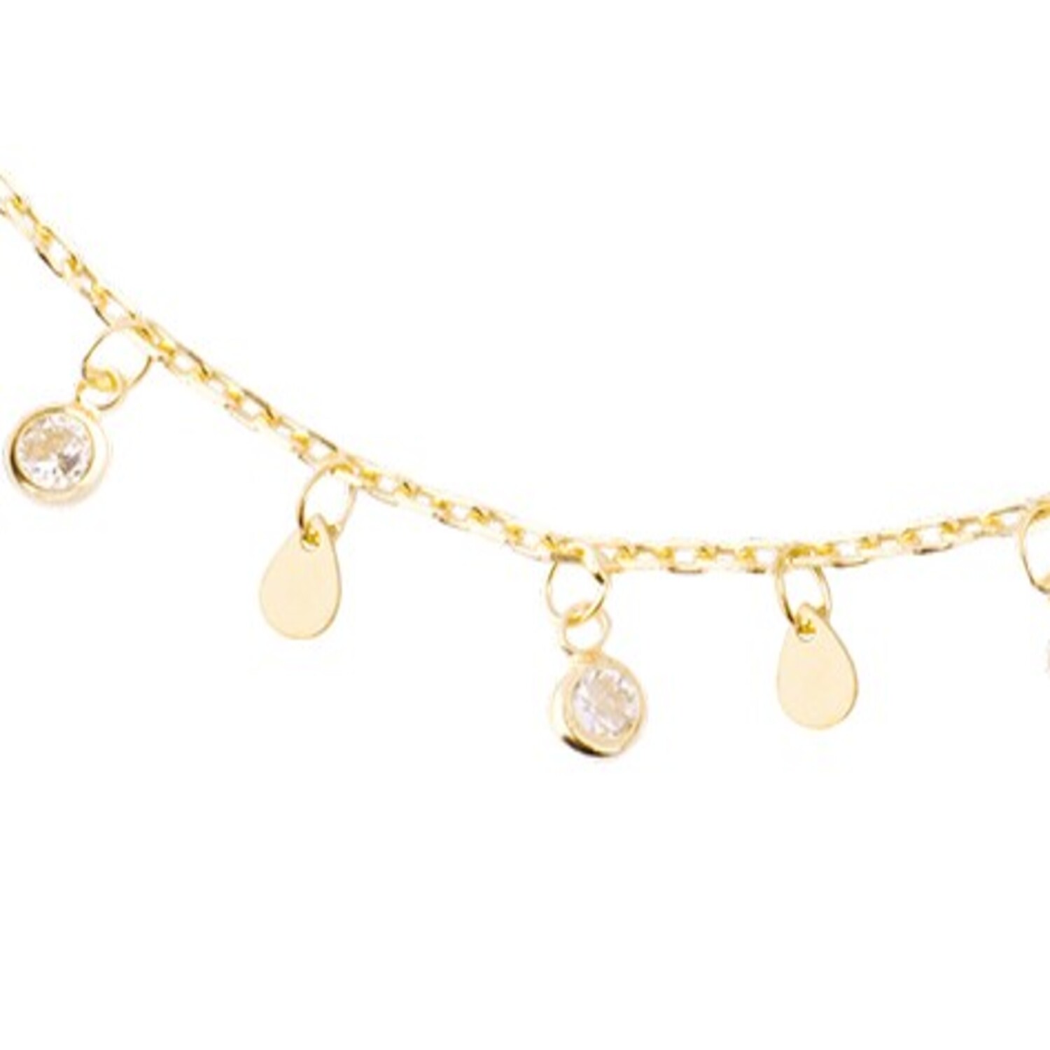 Pulsera Plata Esterlina 925 Gotas Circonita Revestido en Oro 18kt 3