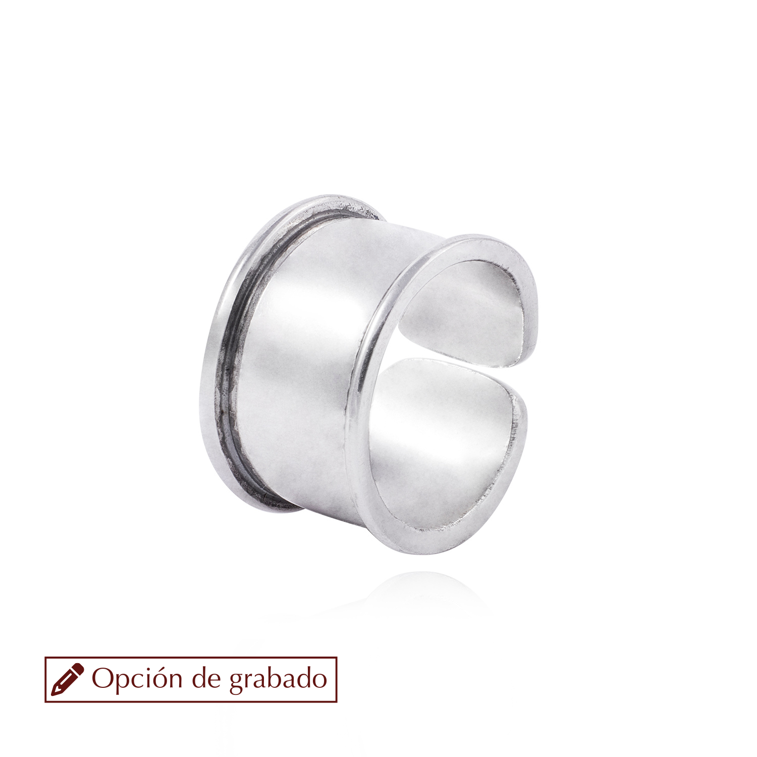 Anillo de Plata Esterlina 925 Tubo Bisel 1