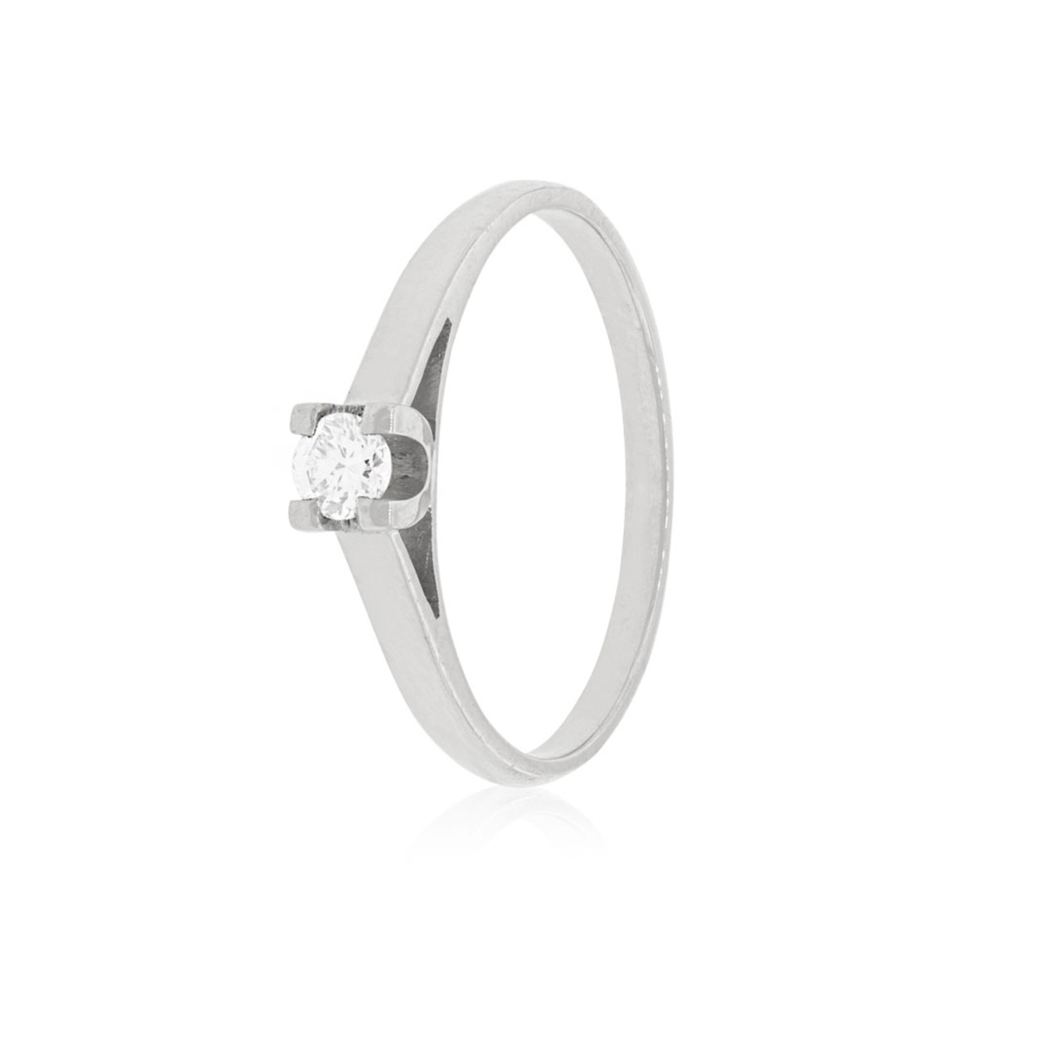 Anillo Compromiso Oro Blanco 18kt  Nápoles 1x3ptos Diamante 1