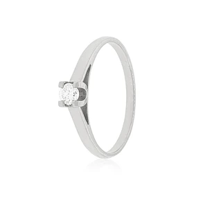 Anillo Compromiso Oro Blanco 18kt  Nápoles 1x3ptos Diamante