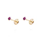 Aros de Oro 18kt Piedra de Rubi 2,5mm - Miniatura 1