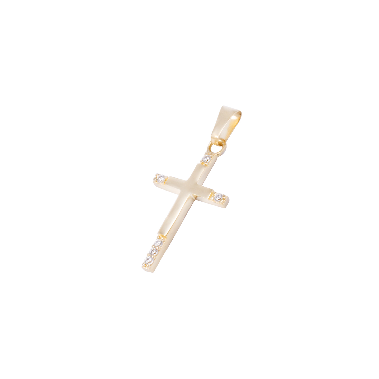 Colgante Oro Amarillo 18kt Cruz 6 Circonitas 1