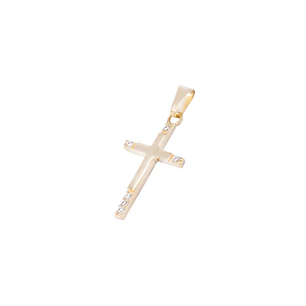 Colgante Oro Amarillo 18kt Cruz 6 Circonitas