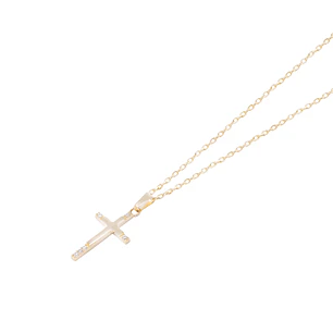 Colgante Oro Amarillo 18kt Cruz 6 Circonitas