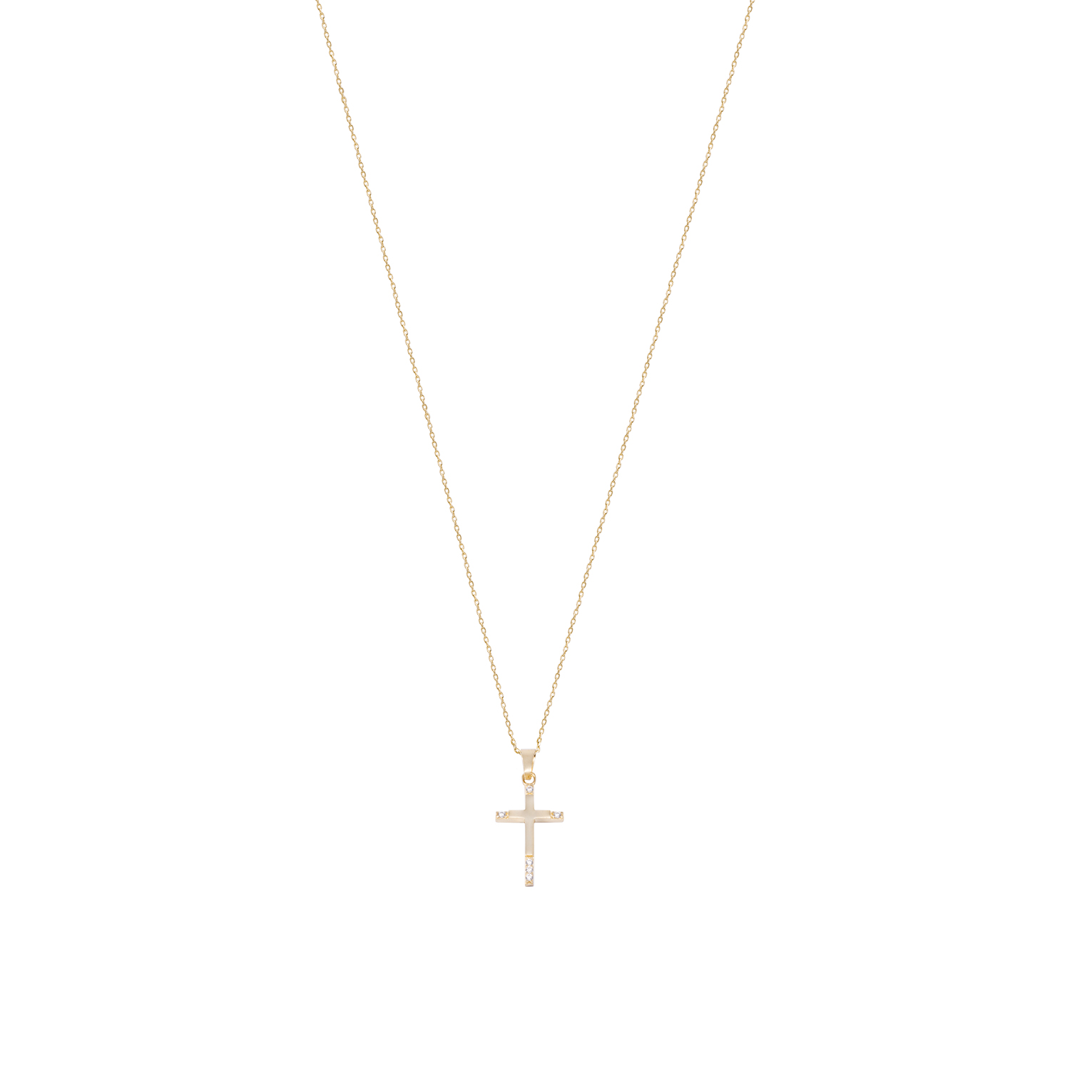 Colgante Oro Amarillo 18kt Cruz 6 Circonitas 3