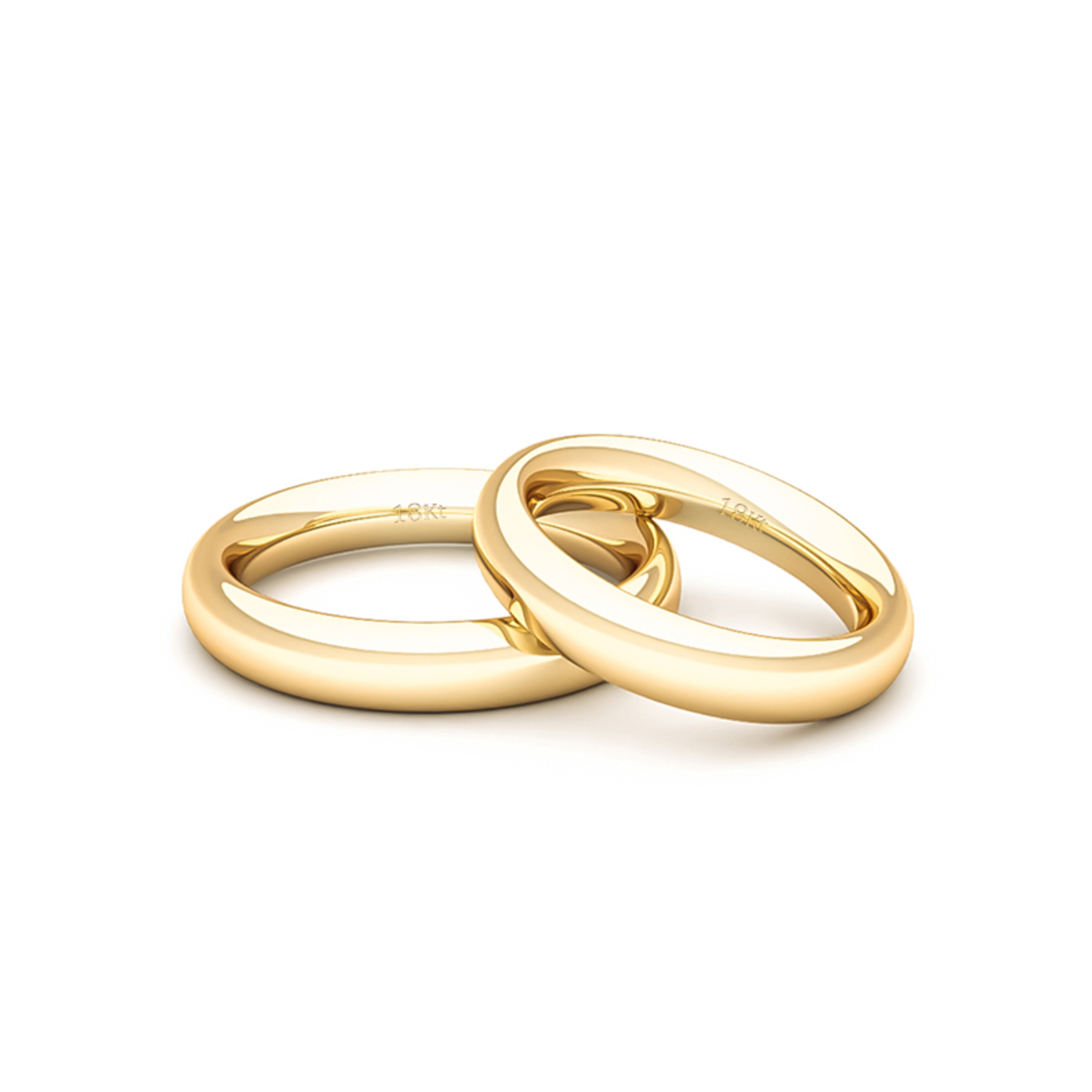 Par Argollas Matrimonio de Oro Amarillo 18kt Garda Ergofit de 3,5mm 2