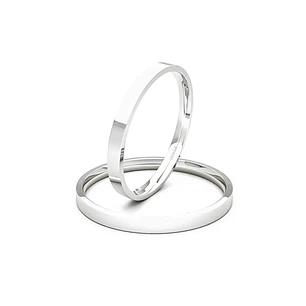 Par Argollas Matrimonio de Platino Tubo Siena de 2,0mm