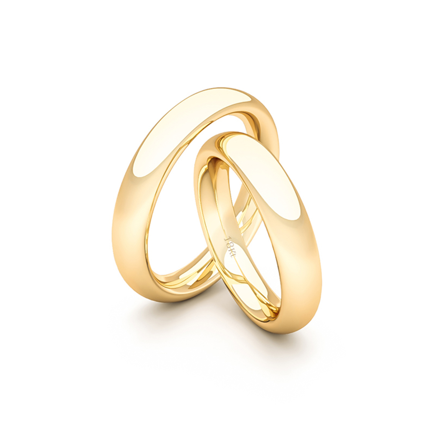 Par Argollas Matrimonio de Oro Amarillo 18kt Garda Ergofit de 3,5mm 3