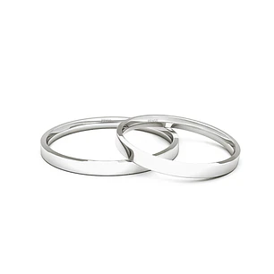 Par Argollas Matrimonio de Platino Tubo Siena de 2,0mm