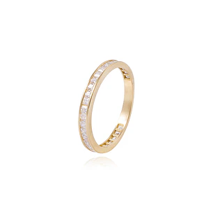 Anillo Compromiso de Oro 18Kt Circón Riel Princess