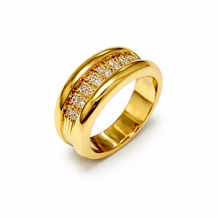 Anillo Oro Amarillo 18kt Noble Brillante
