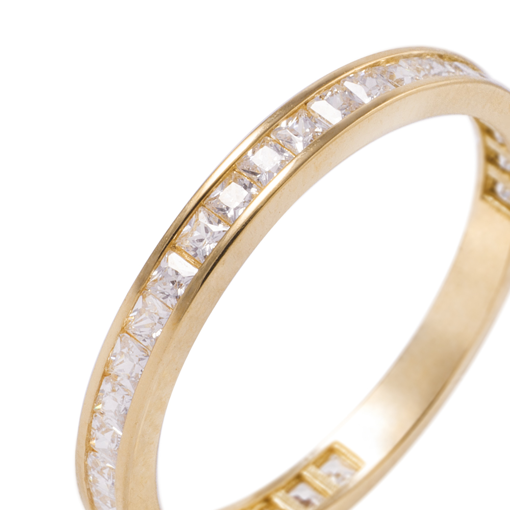 Anillo Compromiso de Oro 18Kt Circón Riel Princess 2