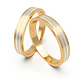 Par Argollas Matrimonio de Oro Amarillo y Blanco 18kt Treccia 5,0mm - Miniatura 3
