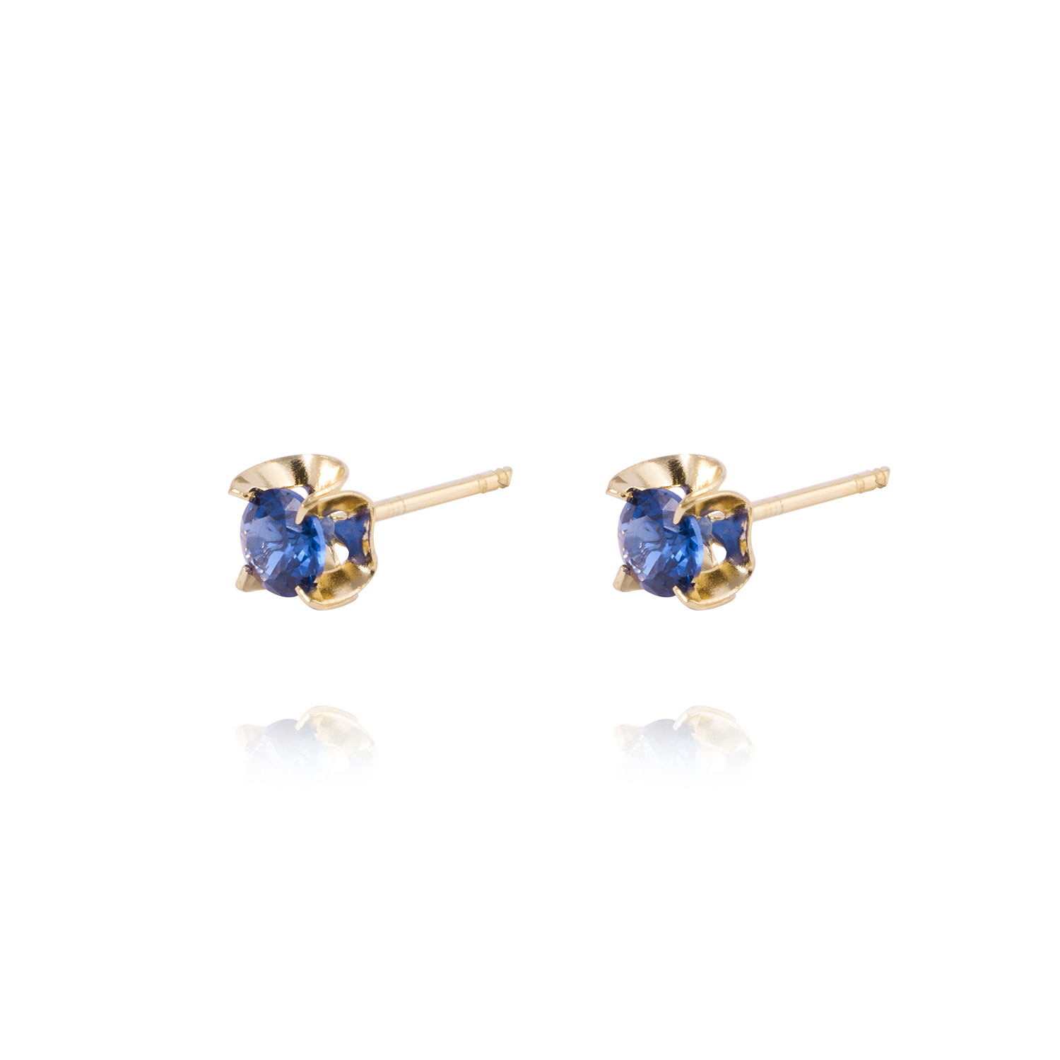 Aros de Oro 18kt Zafiro 4MM 2