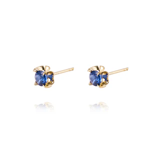 Aros de Oro 18kt Zafiro 4MM
