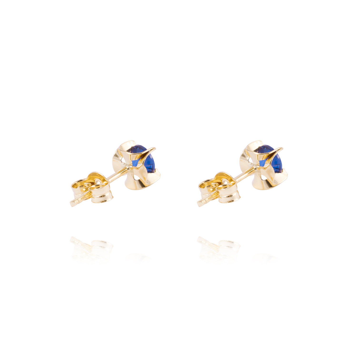 Aros de Oro 18kt Zafiro 4MM 3