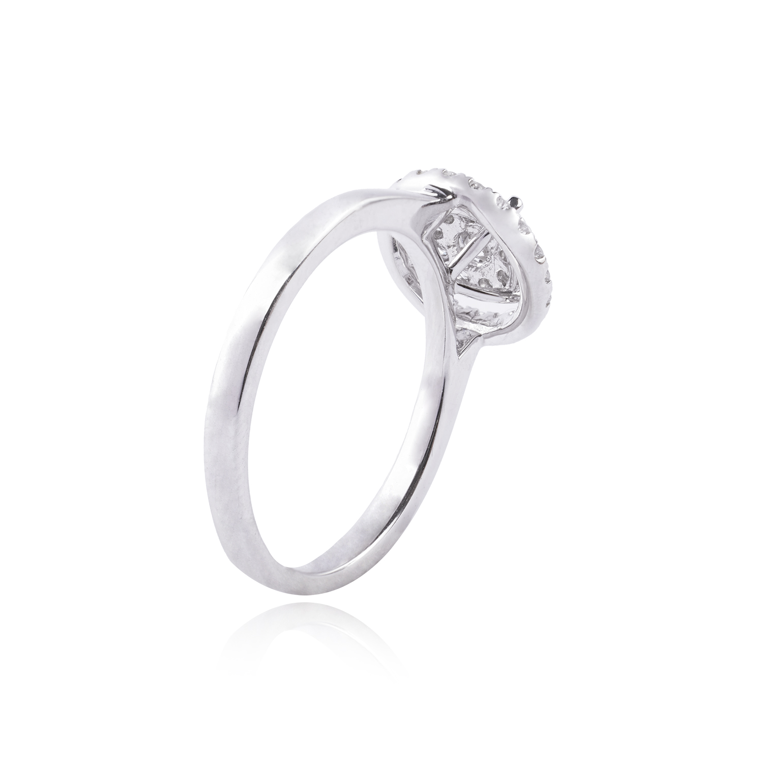 Anillo Oro Blanco 18kt Roseta Diamantes 40Pts 2