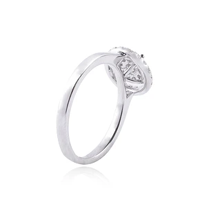 Anillo Oro Blanco 18kt Roseta Diamantes 40Pts
