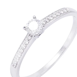 Anillo Compromiso Oro Blanco 18kt Diamantes Tipo Solitario 21pts