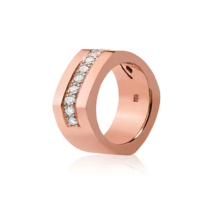 Anillo Oro Rosado 18kt Modelo Dask 10 Diamantes 2pts